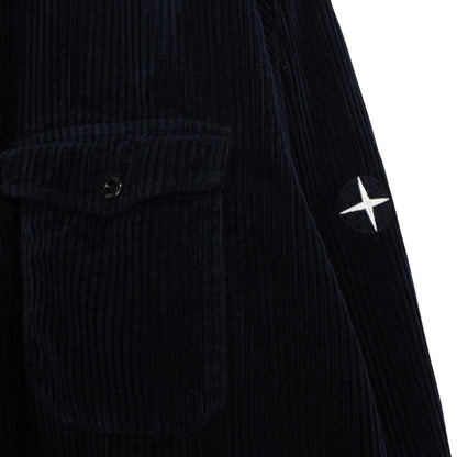 Stone Island AW 2021 Black Long Sleeve Jumbo Corduroy Shirt