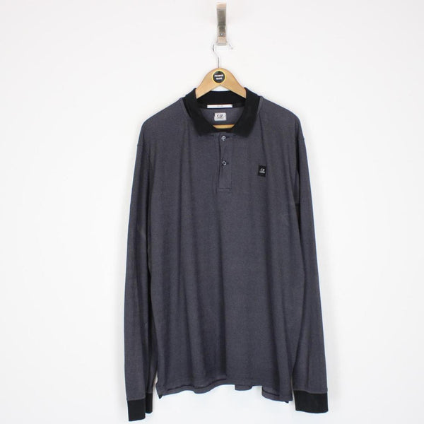 CP Company Blue Long Sleeve Tacting Polo Shirt