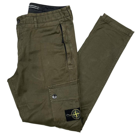 Stone Island AW 2023 Green Slim Fit Cargo Trousers