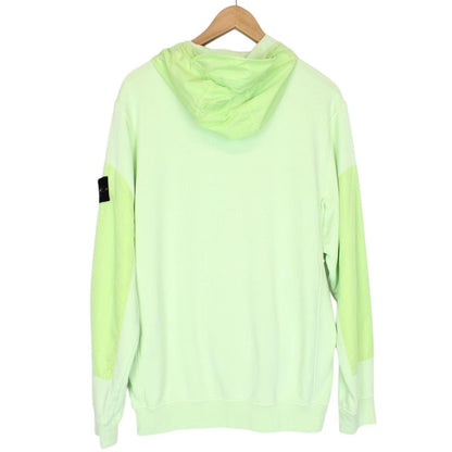 Stone Island SS 2023 Green Cotton Nylon Detail Hoodie Jumper