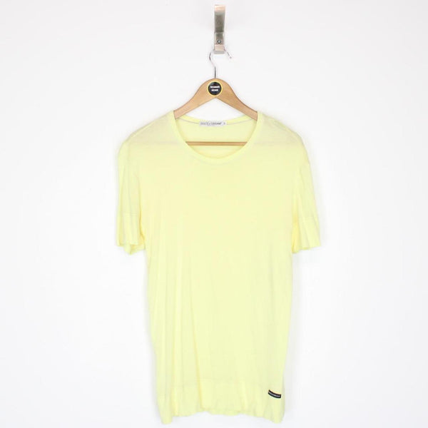 Vintage Dolce and Gabbana Yellow Short Sleeve Cotton T-Shirt