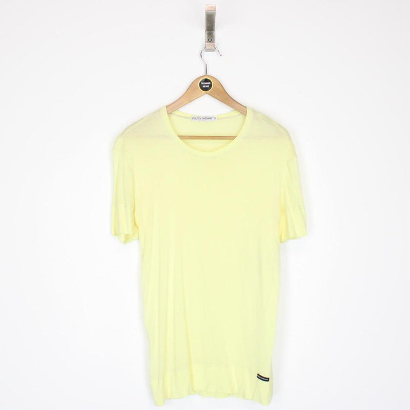 Vintage Dolce and Gabbana Yellow Short Sleeve Cotton T-Shirt