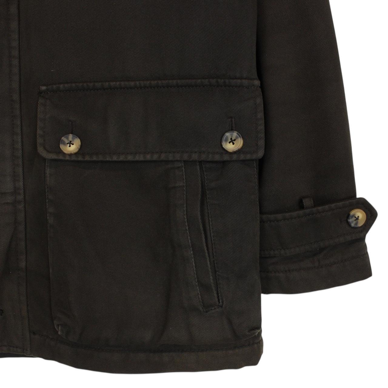 Burberry London Brown Multi Pocket Nova Check Lined Cotton Jacket