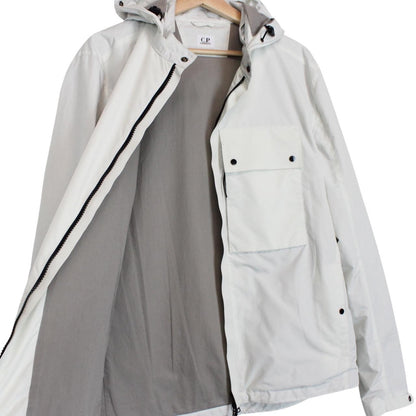 CP Company White Micro-M Full Zip Goggle Jacket