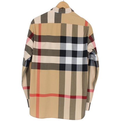 Burberry Tan Brown Nova Check Long Sleeve Cotton Shirt