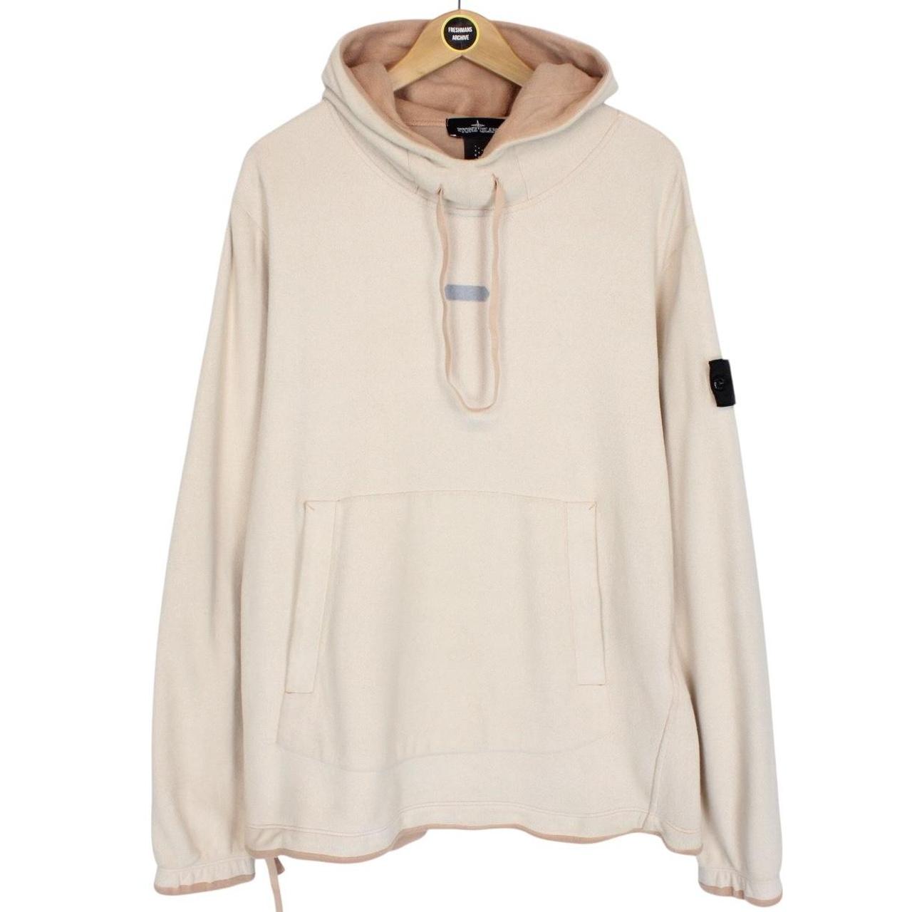 Stone Island Shadow Project AW 2022 Beige Back Logo Fleece Hoodie Jumper
