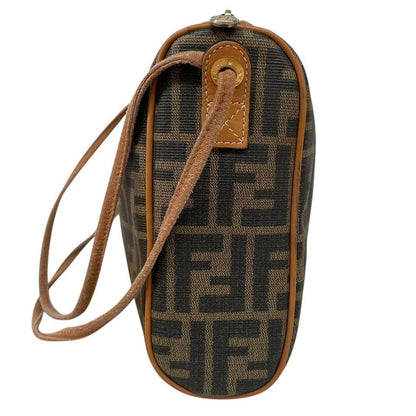 Vintage Fendi Brown and Tan Zucca Monogram Coated Canvas Medium Camera Bag