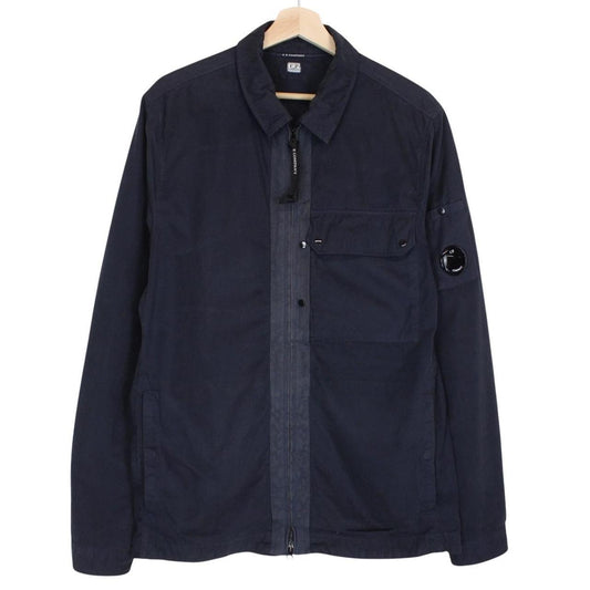 CP Company Navy Blue Full Zip Lens Overshirt Jacket