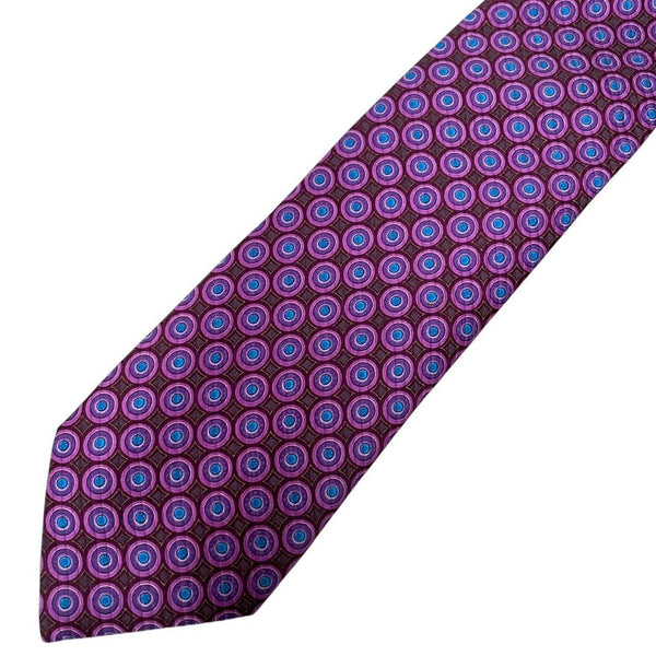 Ermenegildo Zegna Purple Geometric Silk Tie