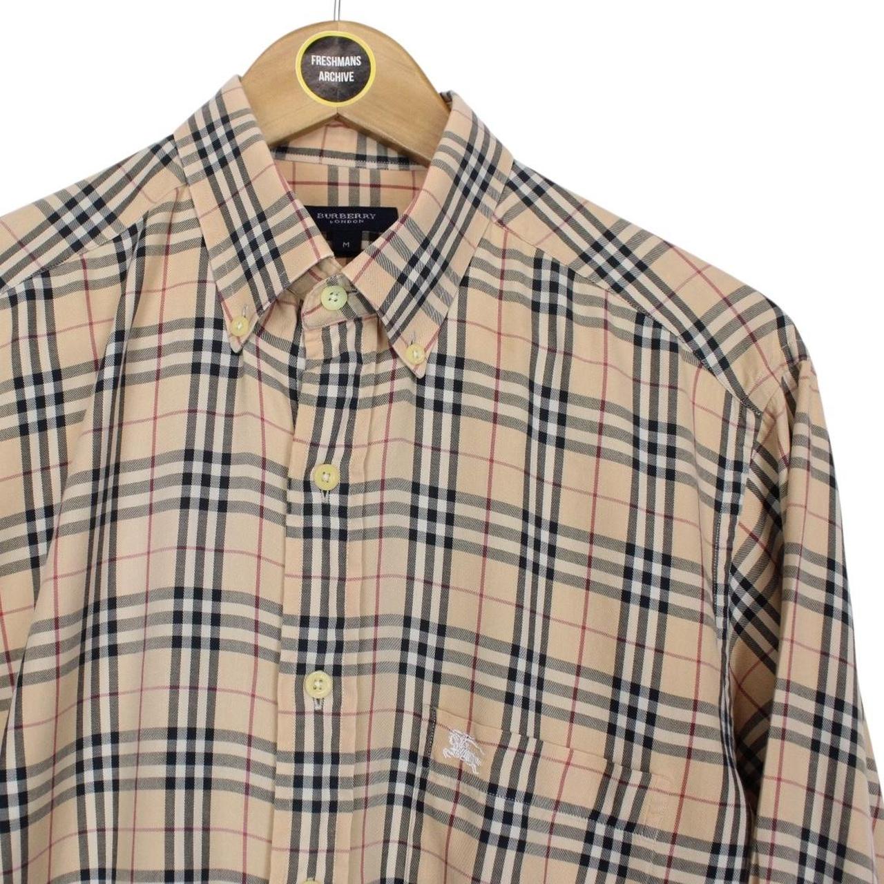Vintage Burberry London Beige Nova Check Cotton Long Sleeve Shirt