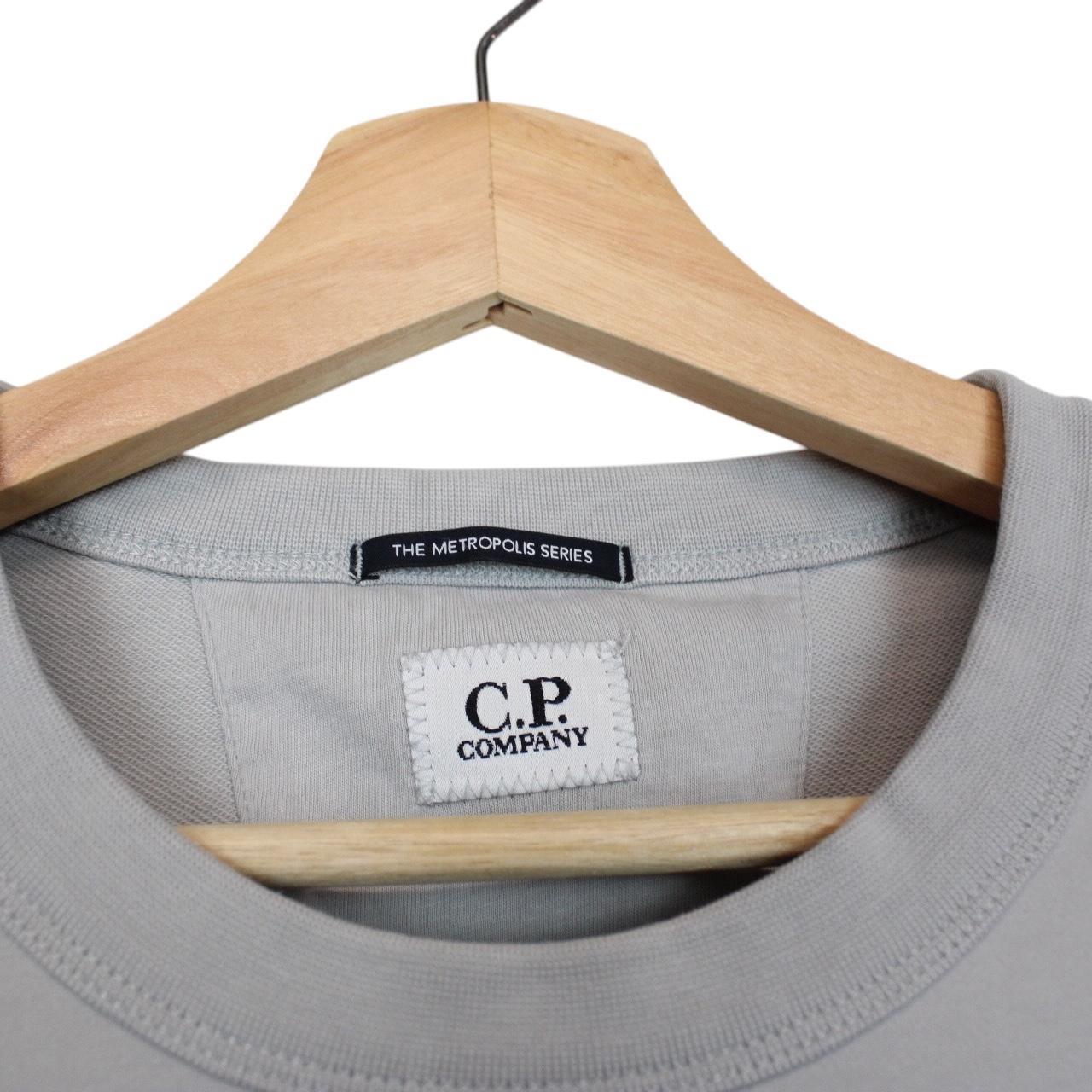 CP Company Metropolis Grey Patch Sweatshirt Jumper