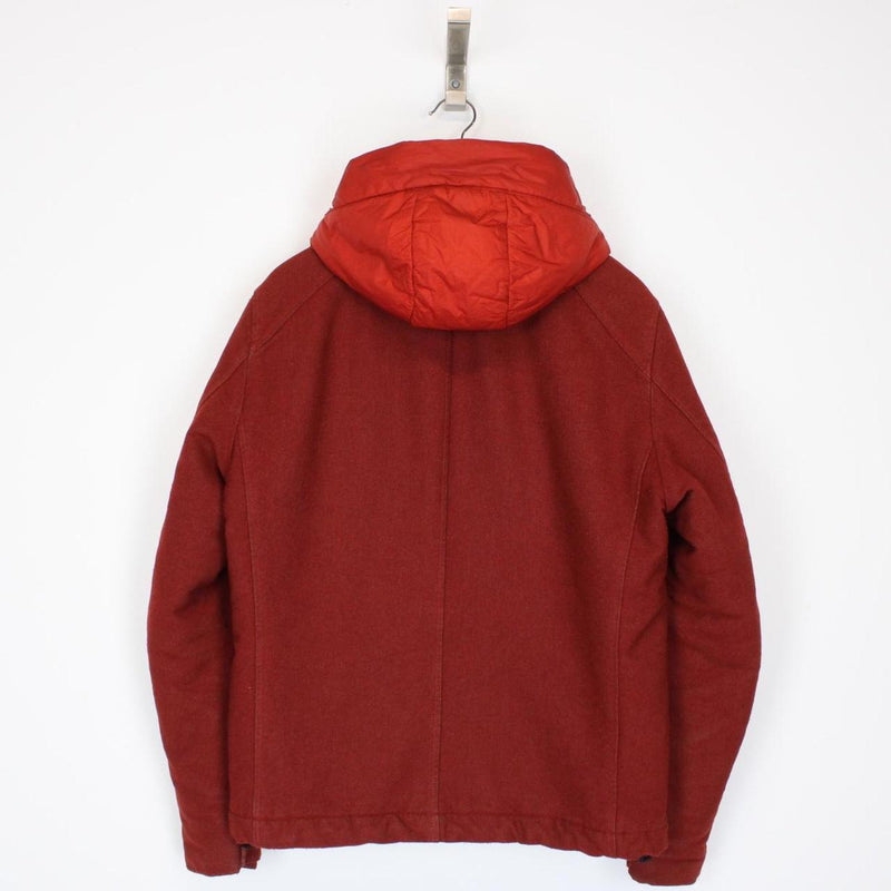 Stone Island AW 2014 Red Saia Doppia Faccia Hooded Quilted Wool Jacket