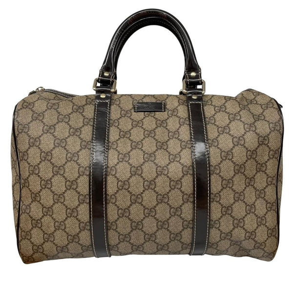 Gucci GG Supreme Monogram Top Handle Canvas/Leather Boston Bag