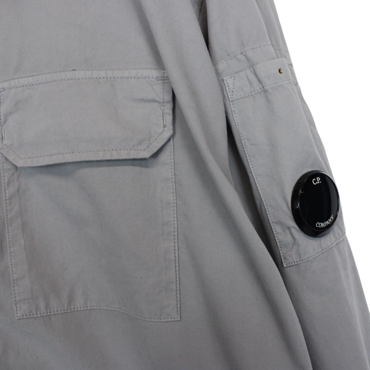 CP Company Grey Full Zip Cotton Lens Overshirt Jacket