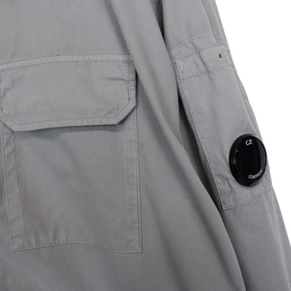 CP Company Grey Full Zip Cotton Lens Overshirt Jacket