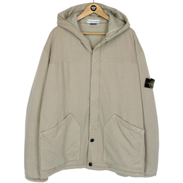 Vintage Stone Island AW 2000 Beige Cotton Quilted Hooded Jacket