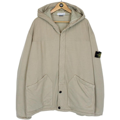 Vintage Stone Island AW 2000 Beige Cotton Quilted Hooded Jacket