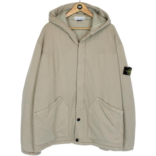 Vintage Stone Island AW 2000 Beige Cotton Quilted Hooded Jacket