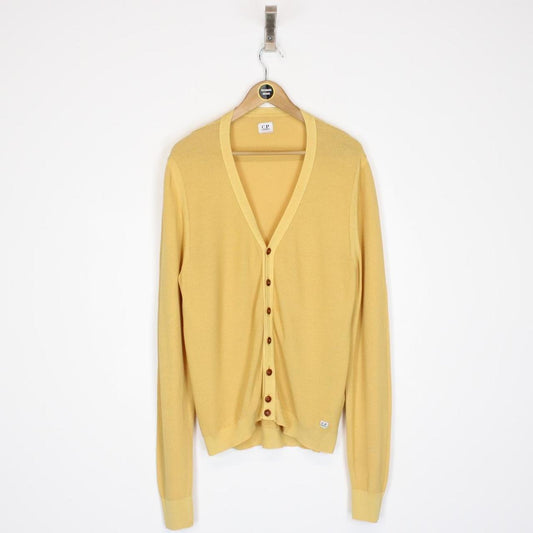 CP Company Yellow Button Up Cotton Knit Cardigan Jumper