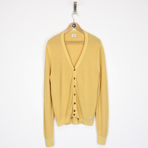 CP Company Yellow Button Up Cotton Knit Cardigan Jumper