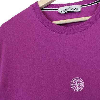 Stone Island Purple Long Sleeve Logo Print T-Shirt
