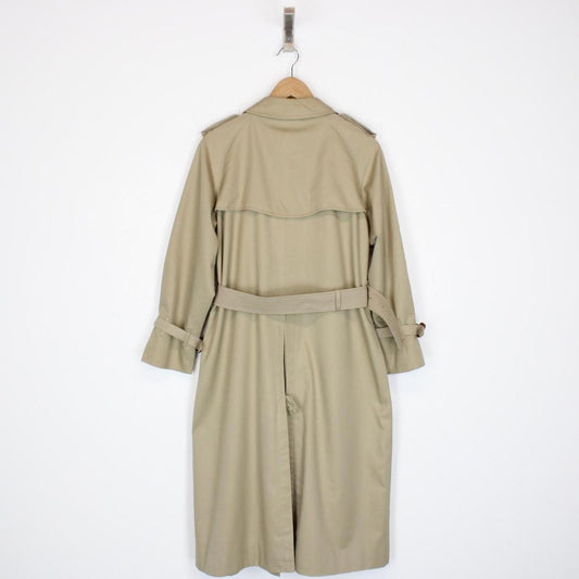 Vintage 90s Burberry Beige Double Breasted Belted Trench Coat