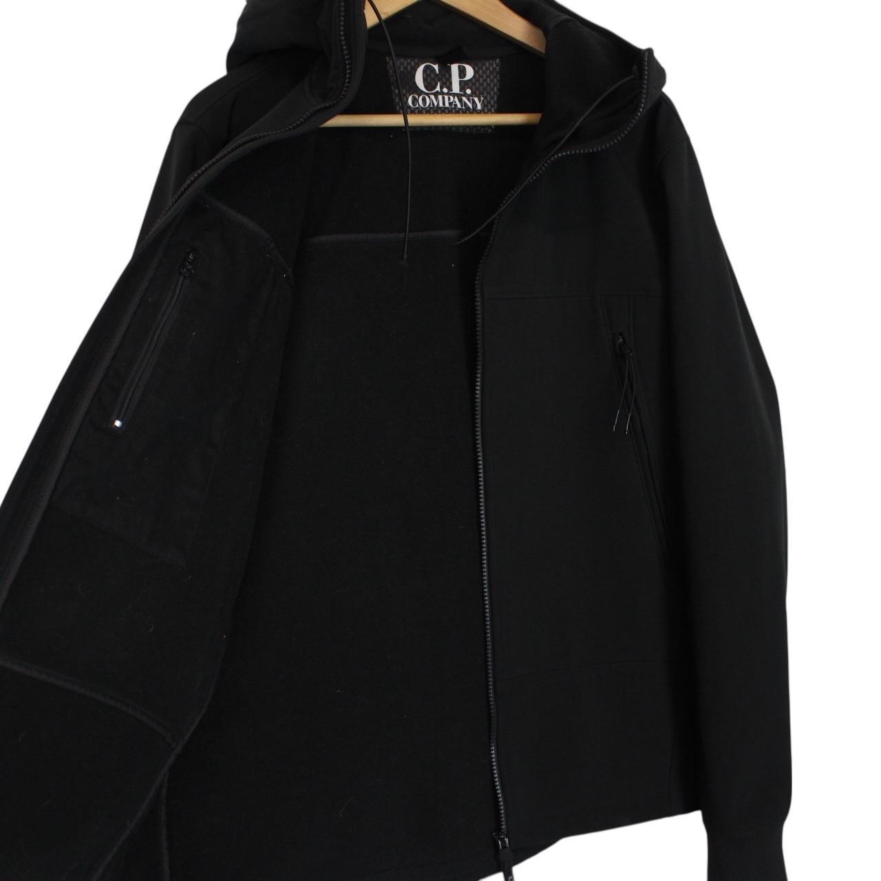 CP Company Black Full Zip Hooded Soft Shell Goggle Jacket