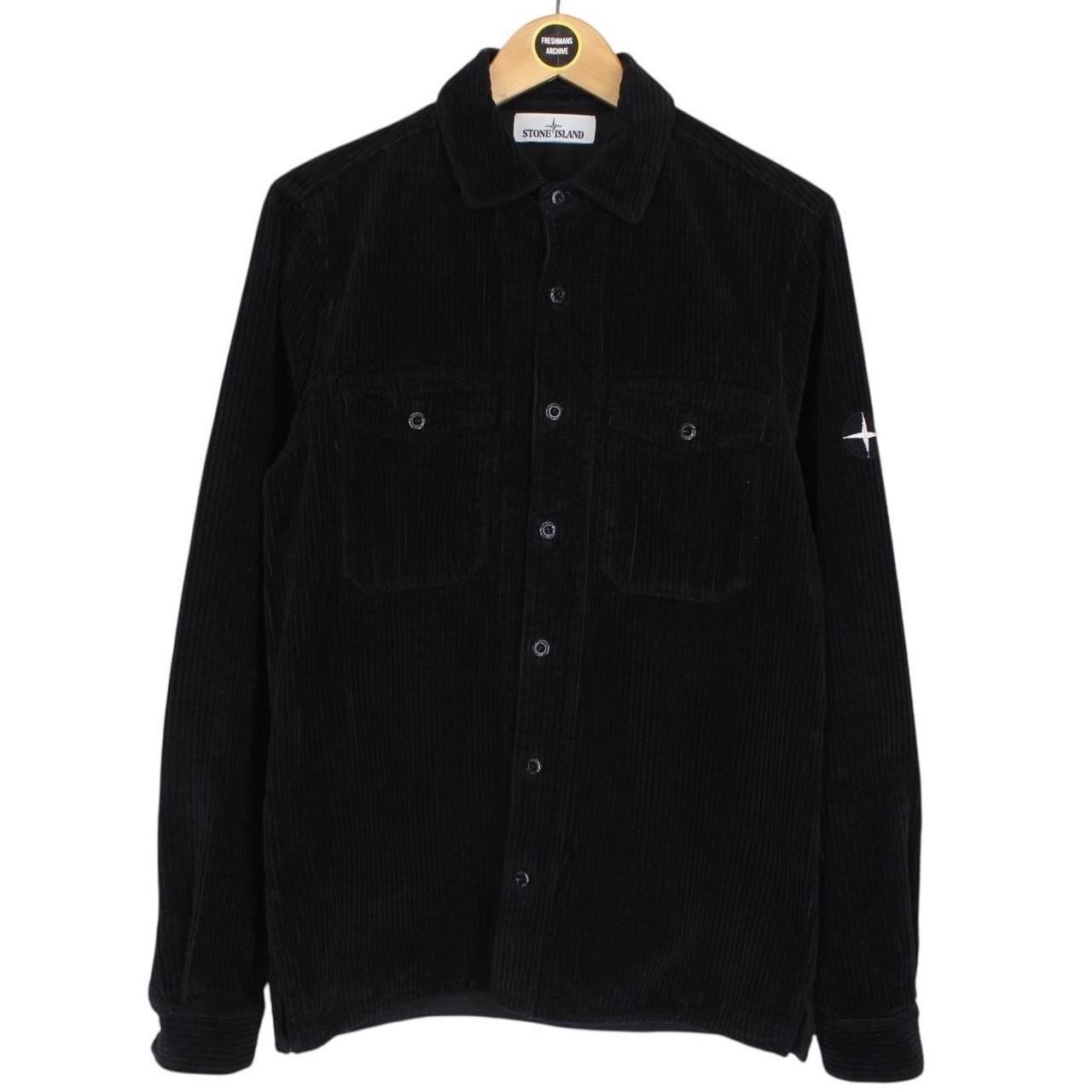 Stone Island AW 2020 Black Long Sleeve Jumbo Corduroy Shirt