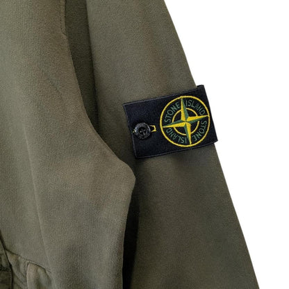 Stone Island AW 2020 Green Cotton 1/4 Zip Technical Smock Sweatshirt