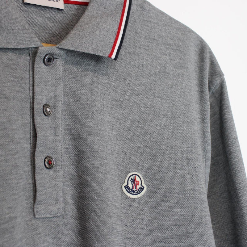 Moncler Maglia Manica Lunga Grey Long Sleeve Polo Shirt