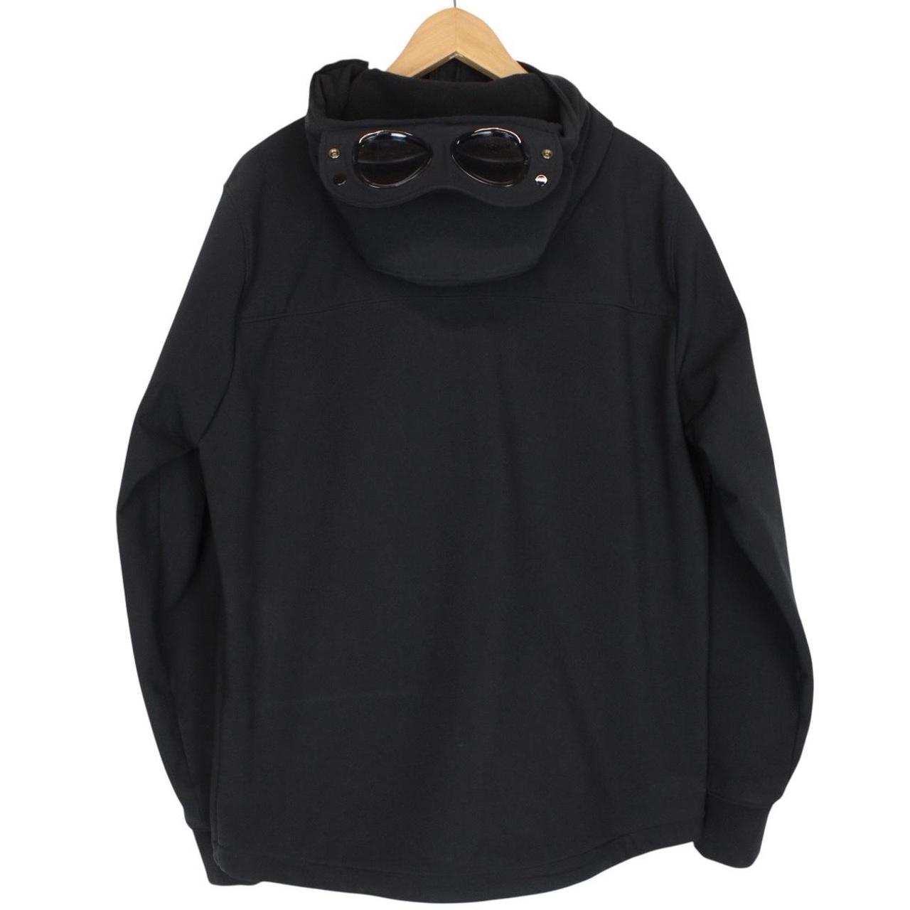CP Company Black Full Zip Hooded Soft Shell Goggle Jacket
