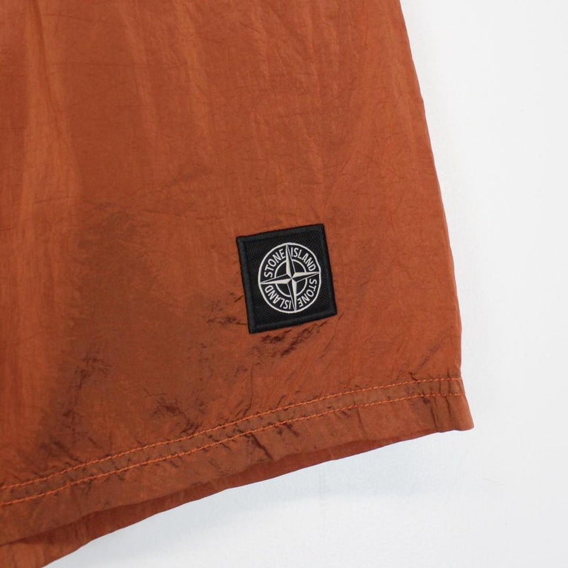 Stone Island SS 2022 Orange Econyl Nylon Metal Swim Shorts