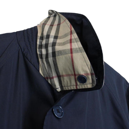 Burberry London Navy Blue Single Breasted Trench Coat