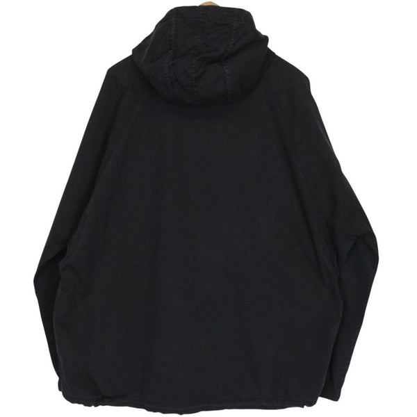 Stone Island AW 2020 Black 1/4 Zip Cotton Hooded Smock Jacket