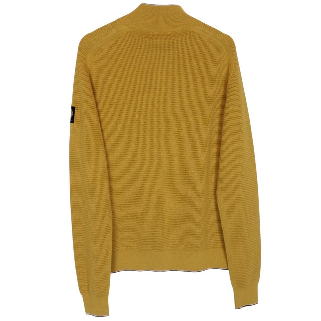 Belstaff Cole Glaze Yellow 1/4 Zip Cotton Knit Jumper
