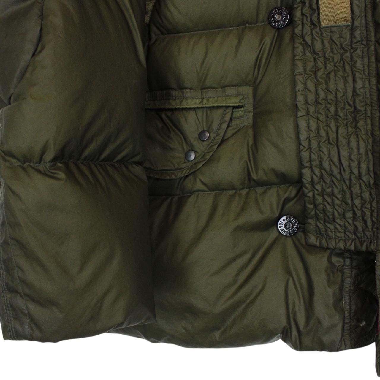 Vintage Stone Island Military Green Opaque Nylon Tela Goose Down Jacket