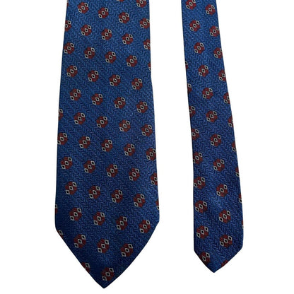 Hugo Boss blue silk tie with smooth texture and subtle sheen.