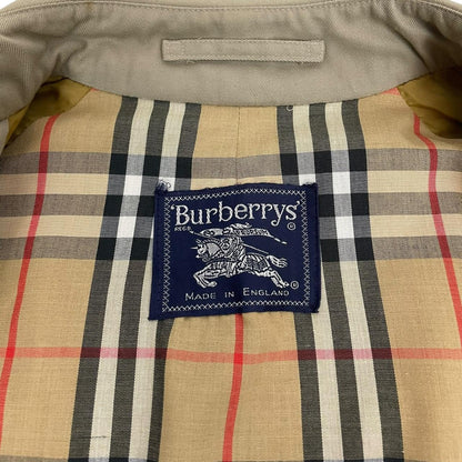 Vintage 90s Burberry Beige Double Breasted Belted Trench Coat