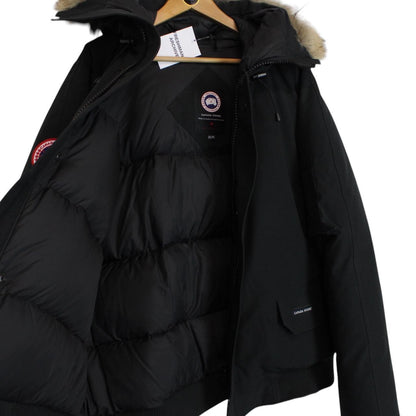 Canada Goose Black Chilliwack Bomber Down Jacket with Fur Trim