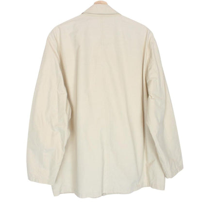 Burberry beige coat with classic check pattern and logo detail on collar.