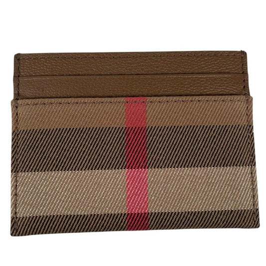 Burberry Sandon Ebony Brown Nova Check Fabric/Leather Card Holder
