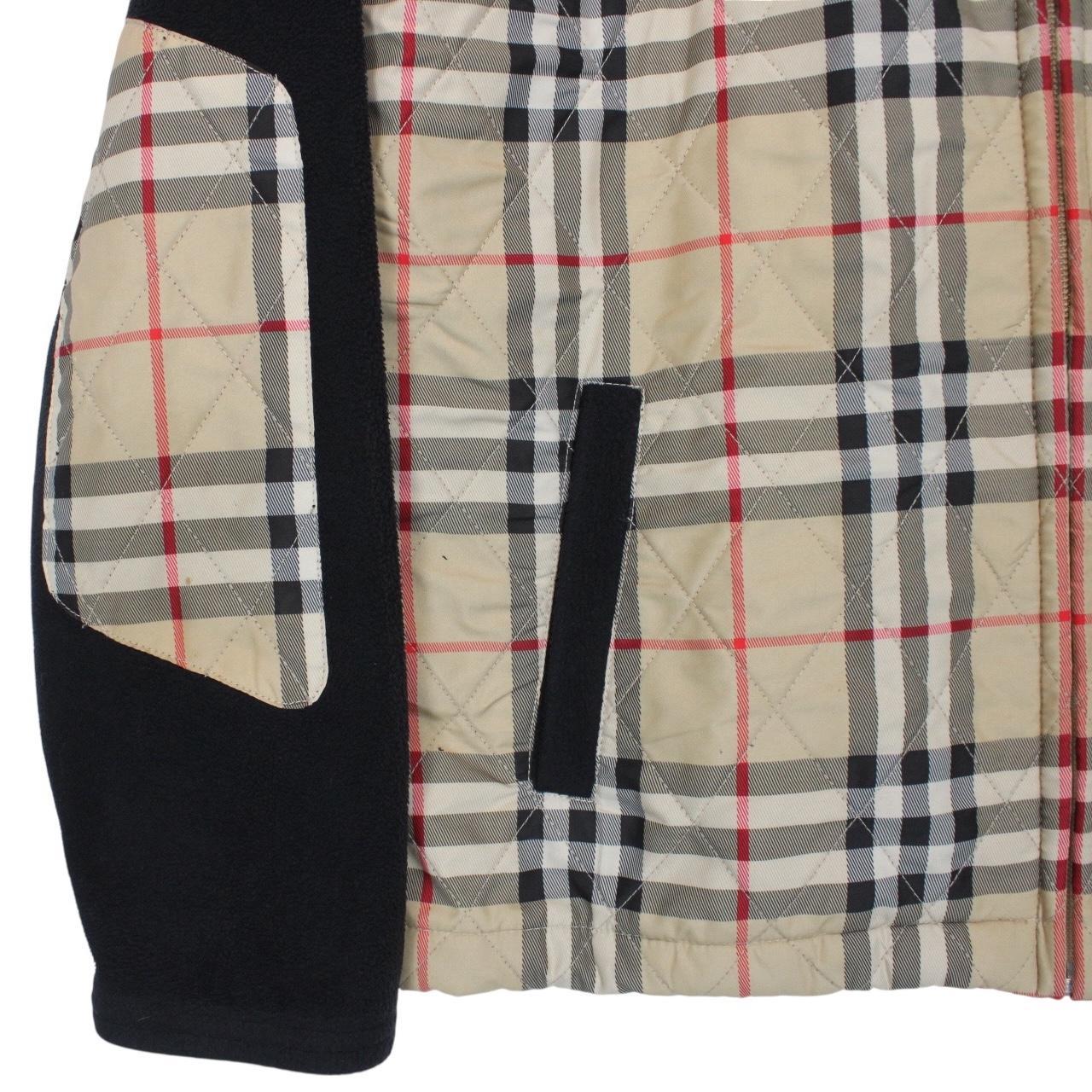 Burberry Golf Black and Beige Nova Check Full Zip Fleece Jumper