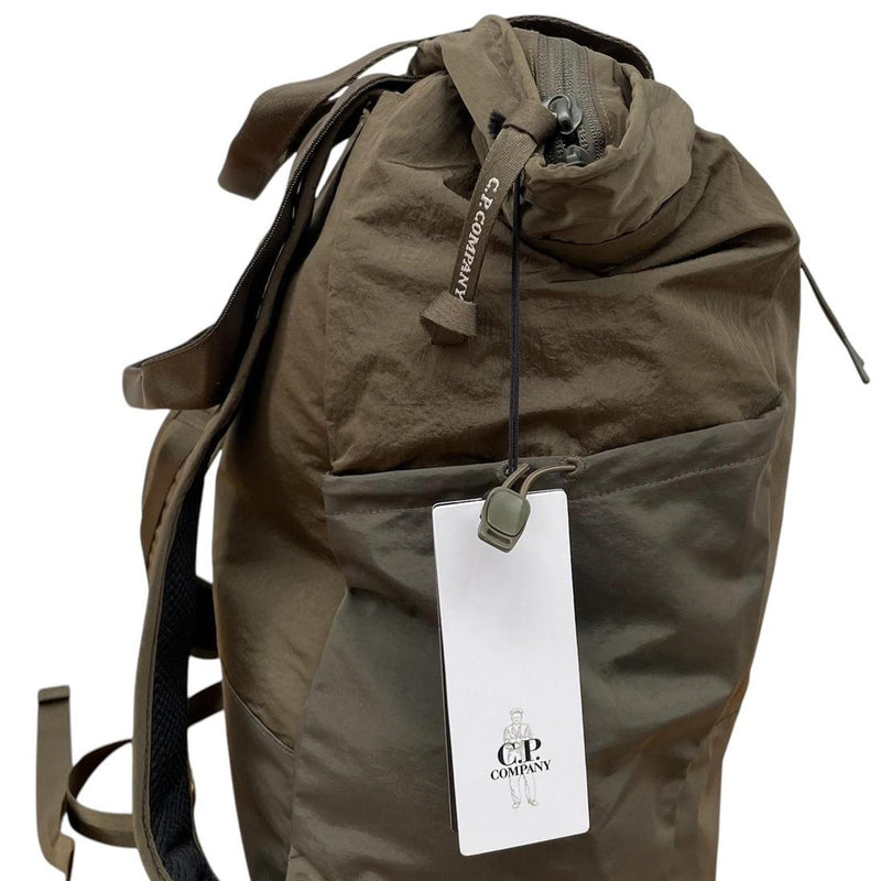 CP Company Ivy Green Logo Embroidered Chrome-R Nylon Tote Backpack