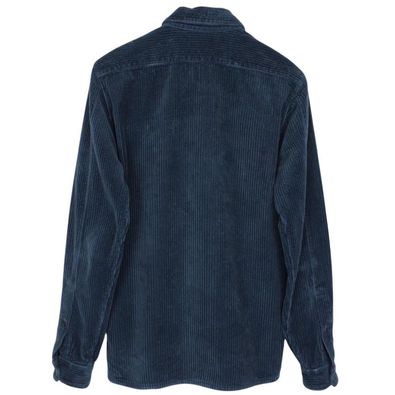 Stone Island AW 2021 Blue Long Sleeve Jumbo Corduroy Shirt