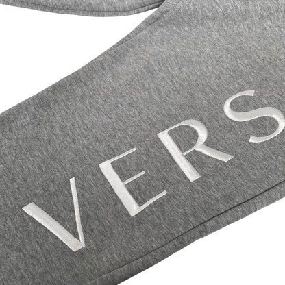 Versace Grey Logo Embroidered Cotton Tracksuit Bottoms / Joggers