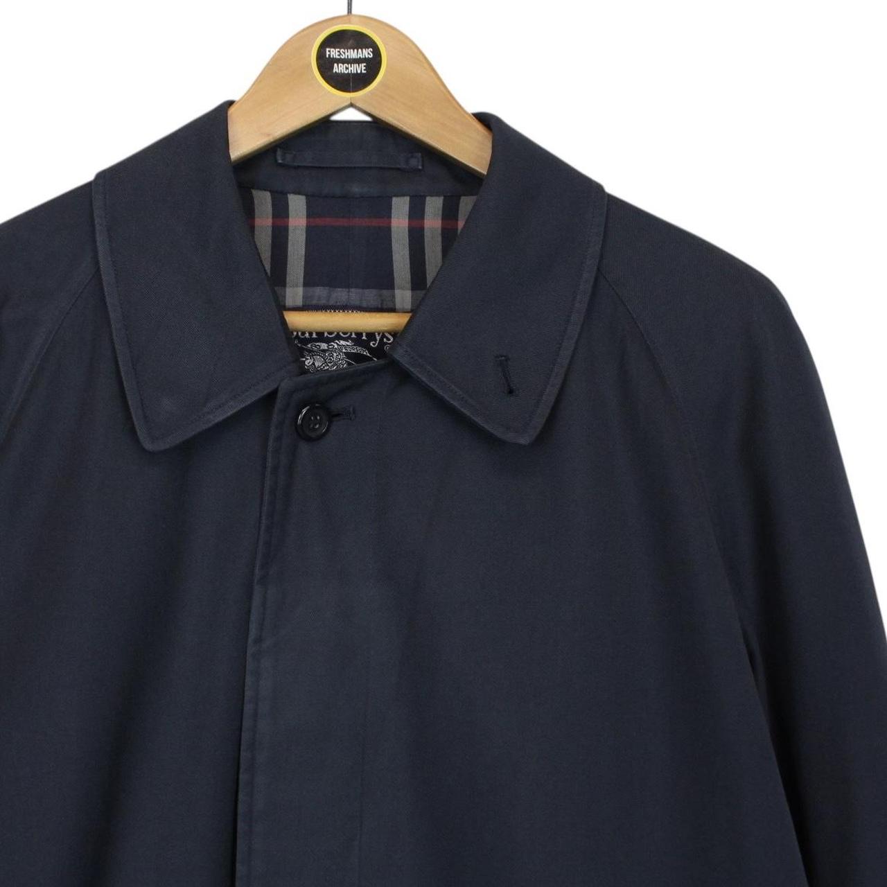 Vintage 90s Burberry Navy Blue Single Breasted Trench Coat