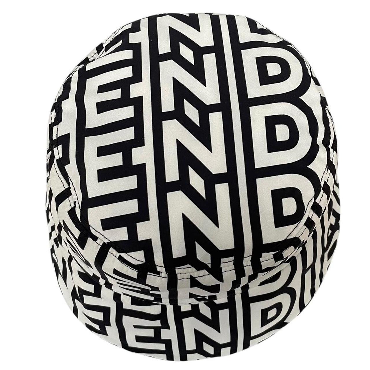Fendi Roma x Marc Jacobs Black and White Monogram Logo Print Bucket Hat