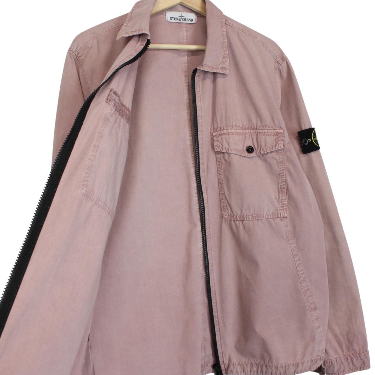 Stone Island AW 2018 Pink Full Zip Cotton Overshirt Jacket