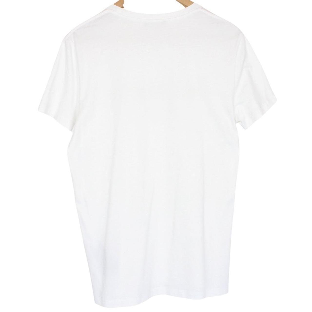 Balmain Paris White and Metallic Gold Logo Print Short Sleeve T-Shirt