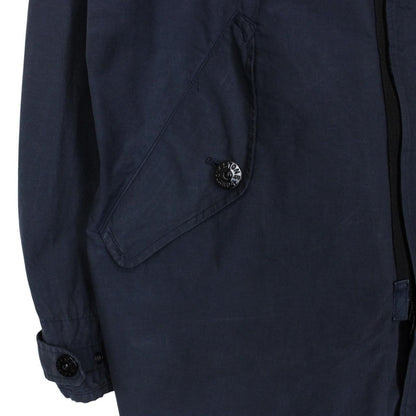 Stone Island SS 2017 Navy Blue Light Cotton Nylon Twill Mac Coat